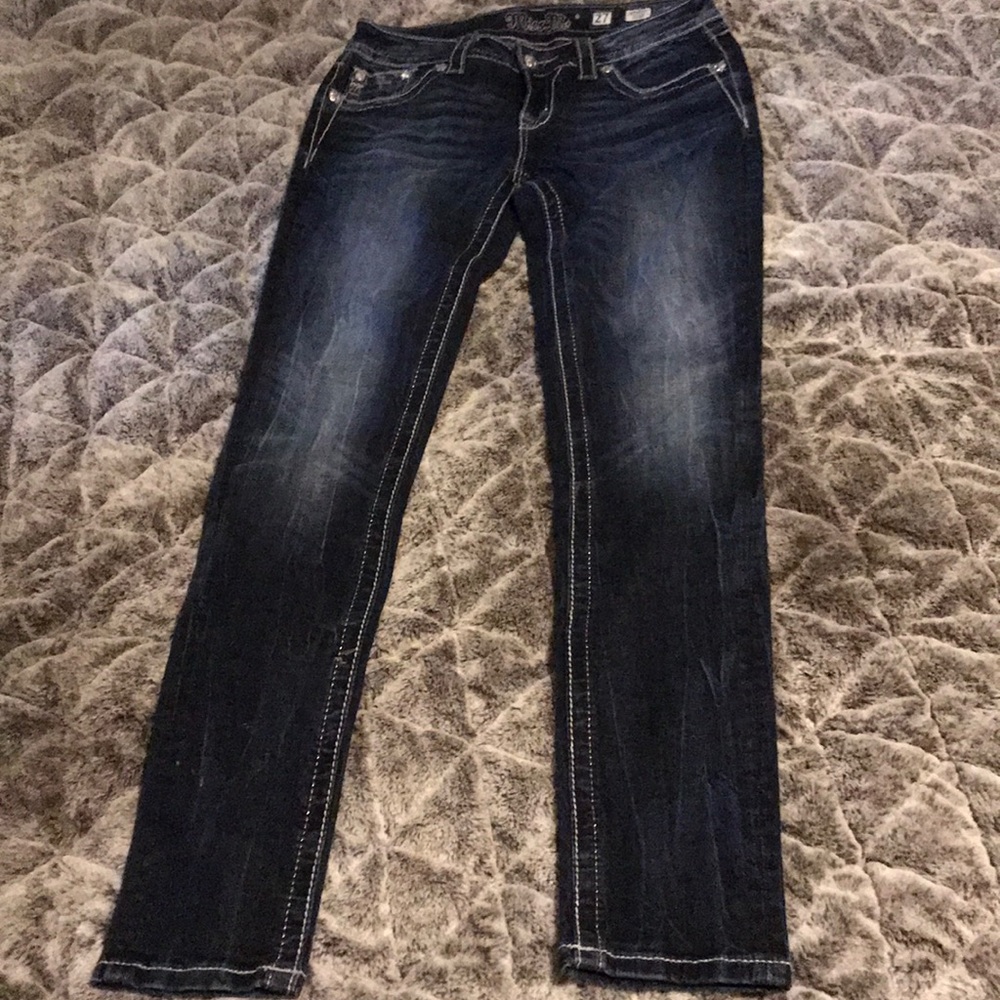 Dark blue Miss Me jeans, only worn once.